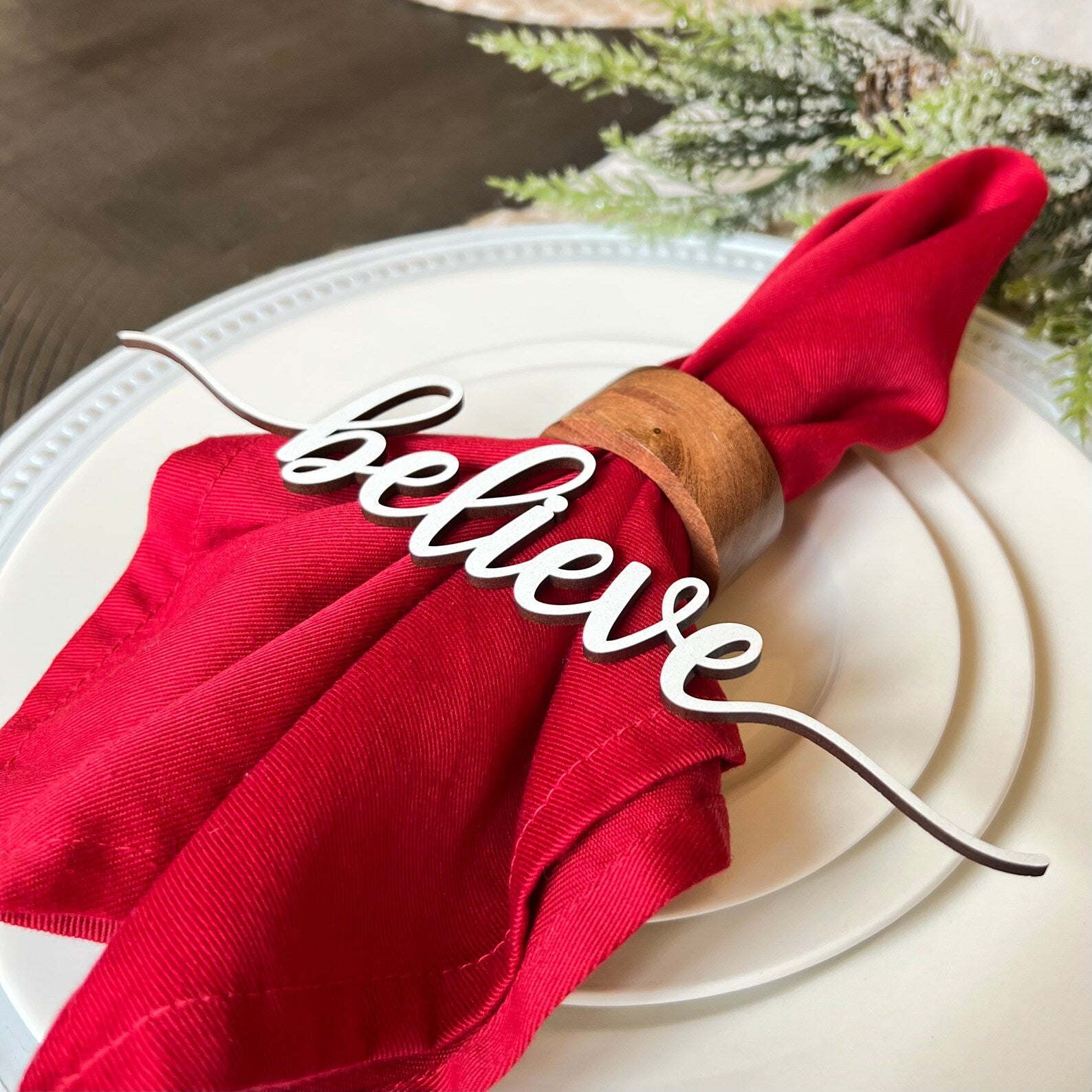 Christmas Place Setting Words | Christmas Table Decor