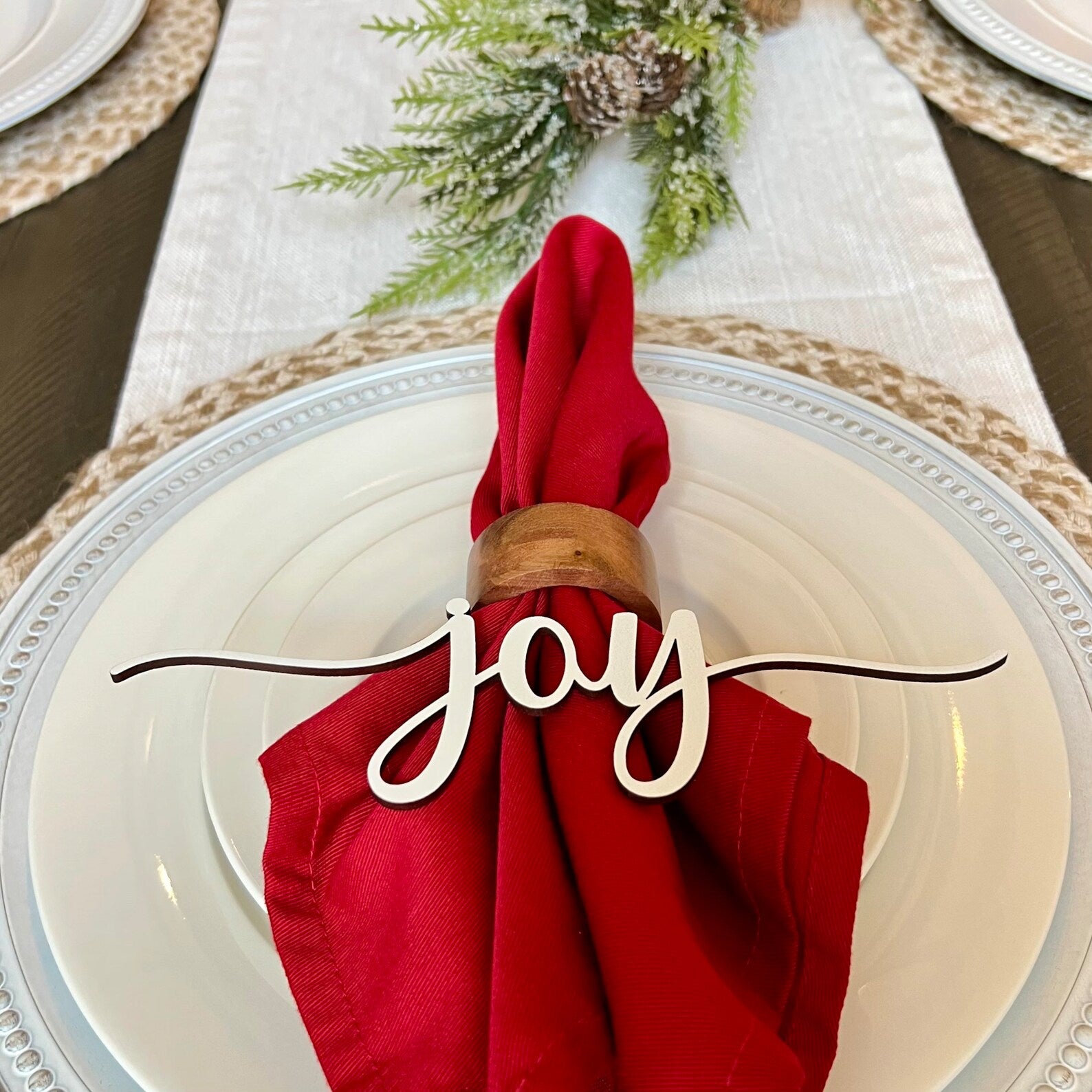 Christmas Place Setting Words | Christmas Table Decor