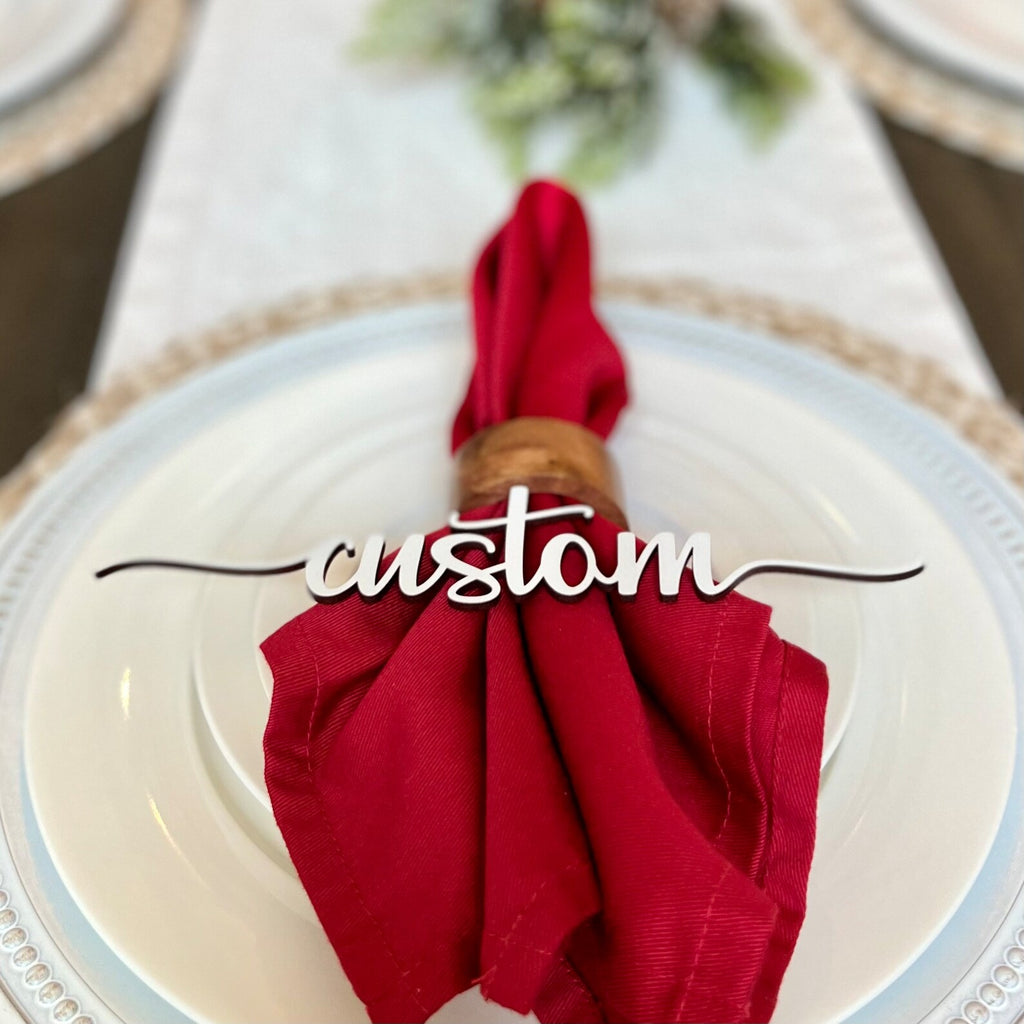 Christmas Place Setting Words | Christmas Table Decor