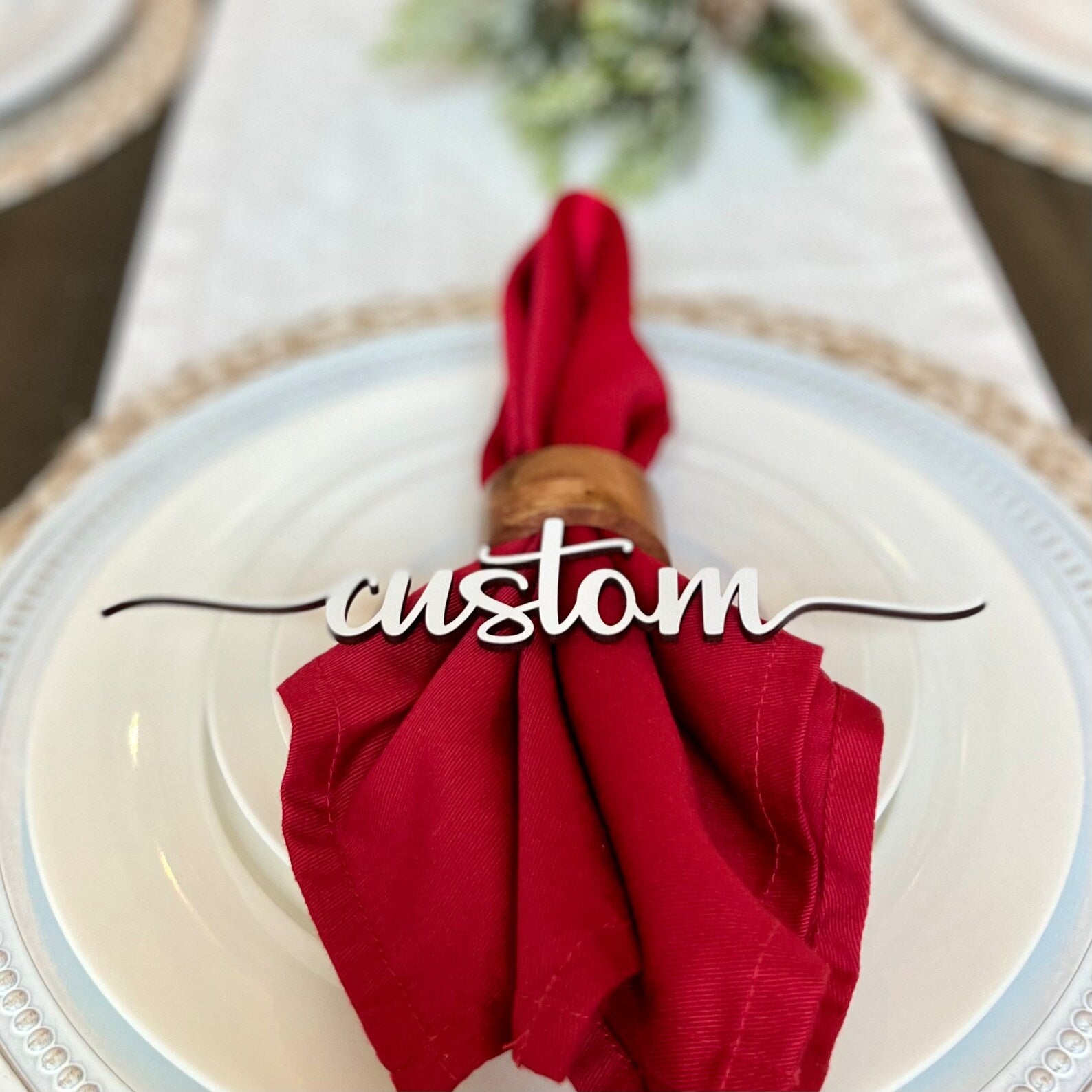Christmas Place Setting Words | Christmas Table Decor