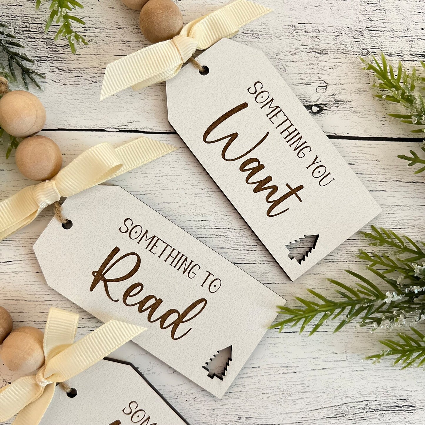 Something You Wear Want Need Read Christmas Tags | Set Of 4