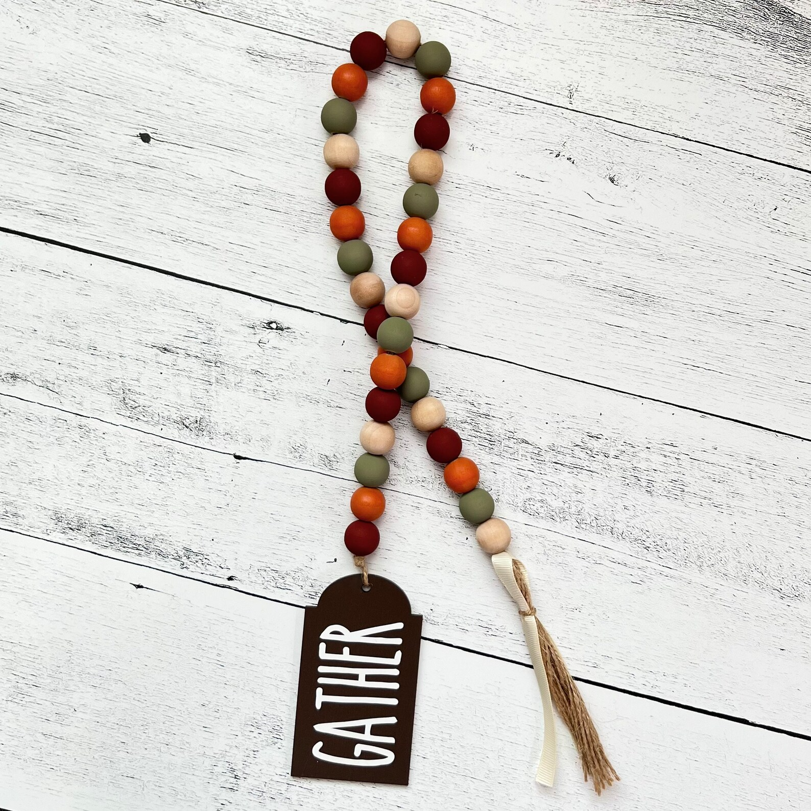 Fall Themed Wooden Bead Garland