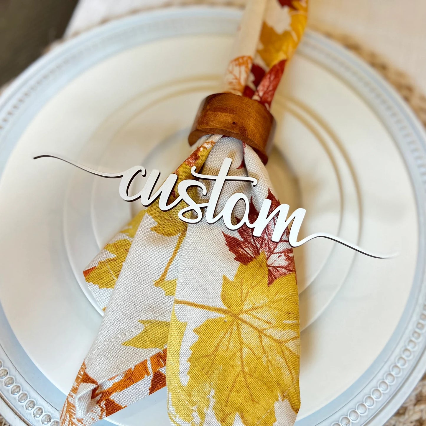 Thanksgiving Place Setting Words | Thanksgiving Table Decor