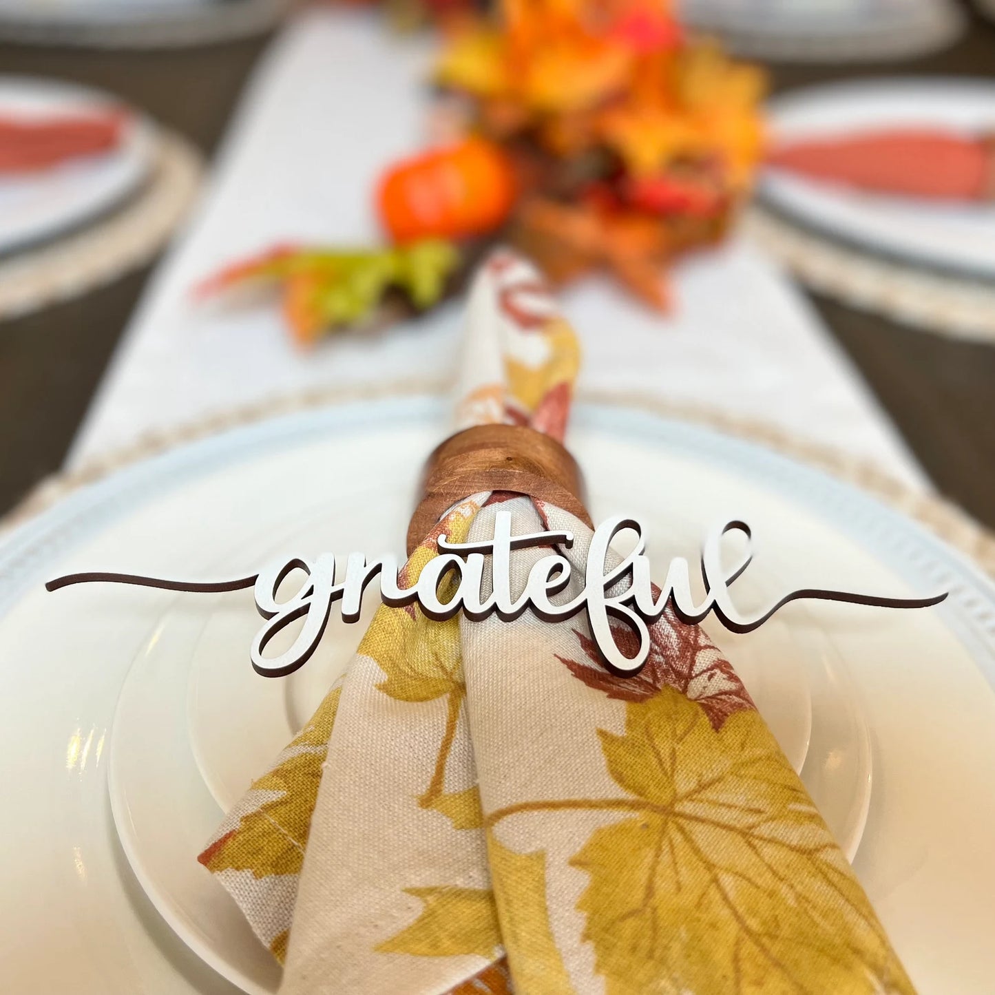 Thanksgiving Place Setting Words | Thanksgiving Table Decor