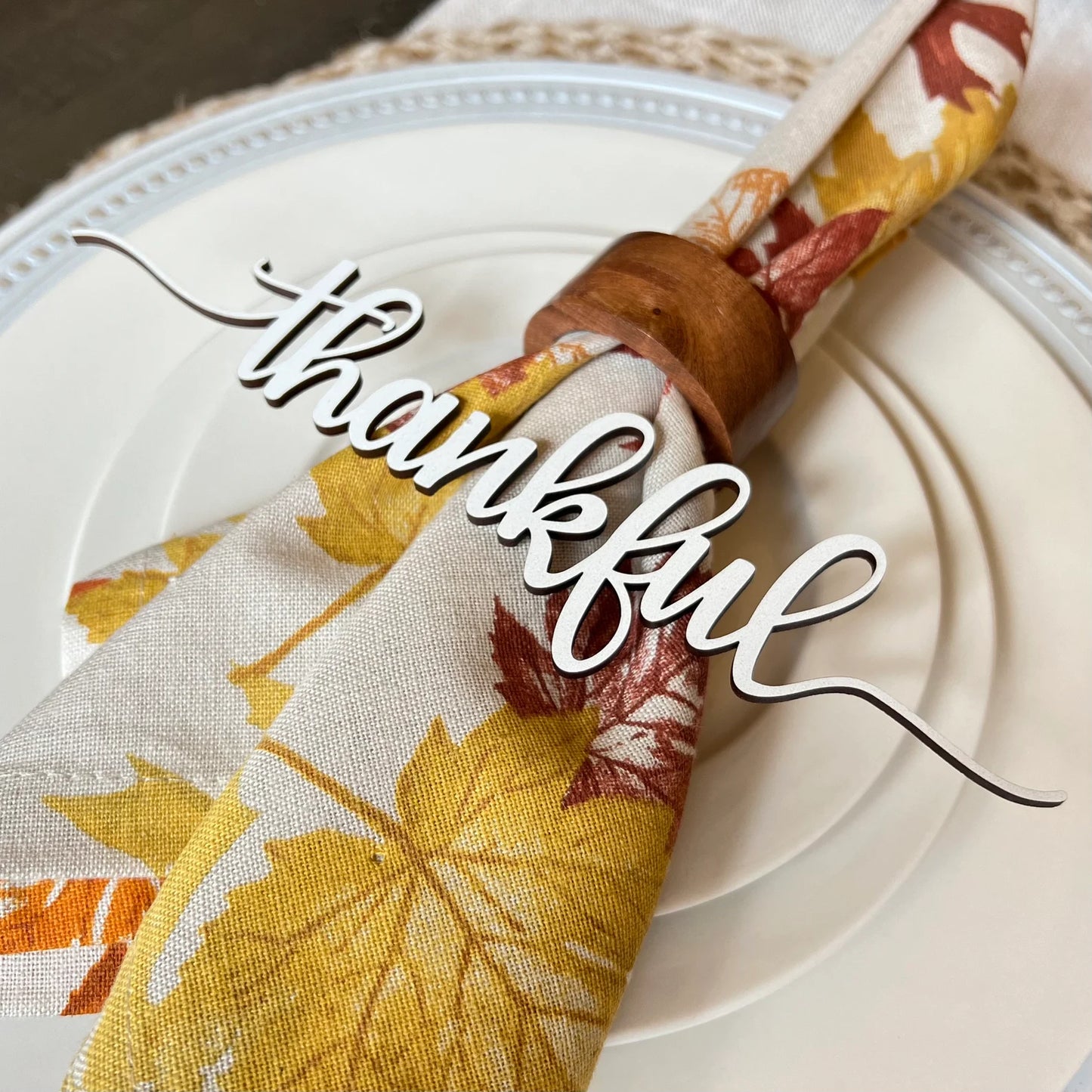 Thanksgiving Place Setting Words | Thanksgiving Table Decor