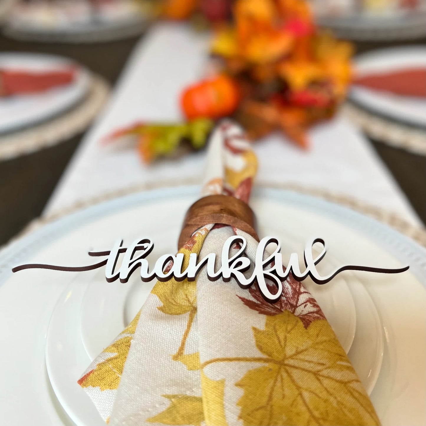 Thanksgiving Place Setting Words | Thanksgiving Table Decor