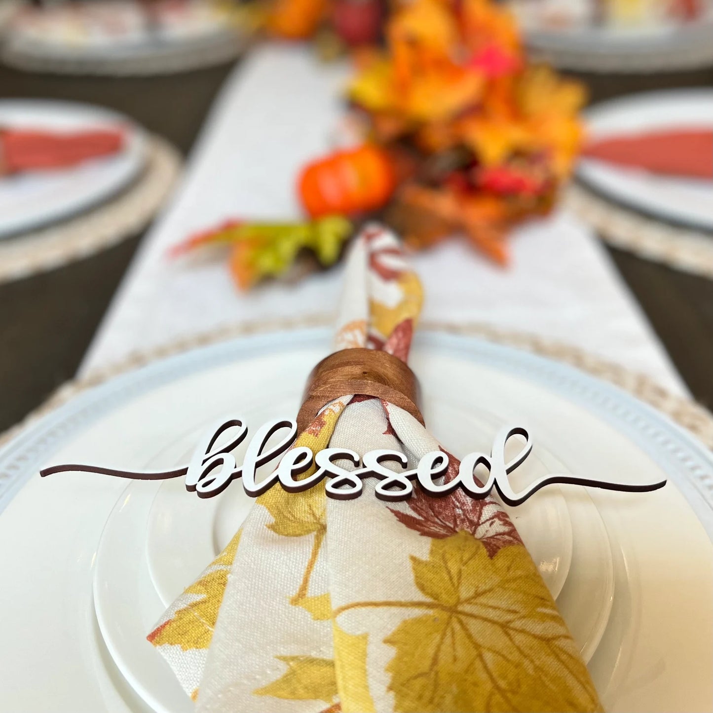 Thanksgiving Place Setting Words | Thanksgiving Table Decor