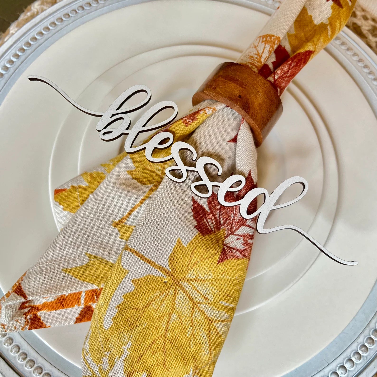 Thanksgiving Place Setting Words | Thanksgiving Table Decor