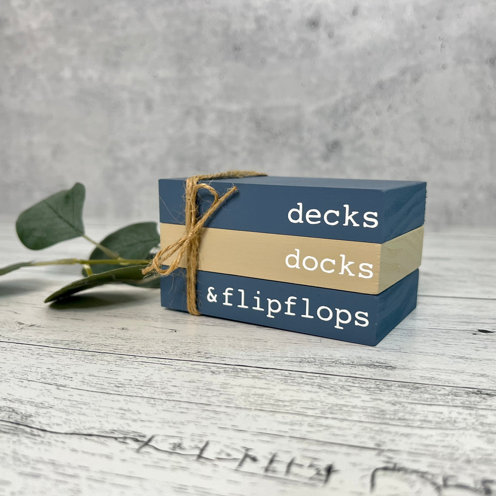 Lake House Themed Mini Wooden Books