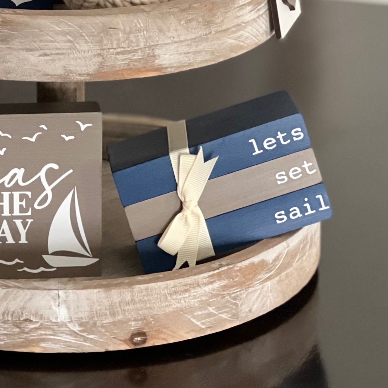 Nautical Themed Mini Wooden Books
