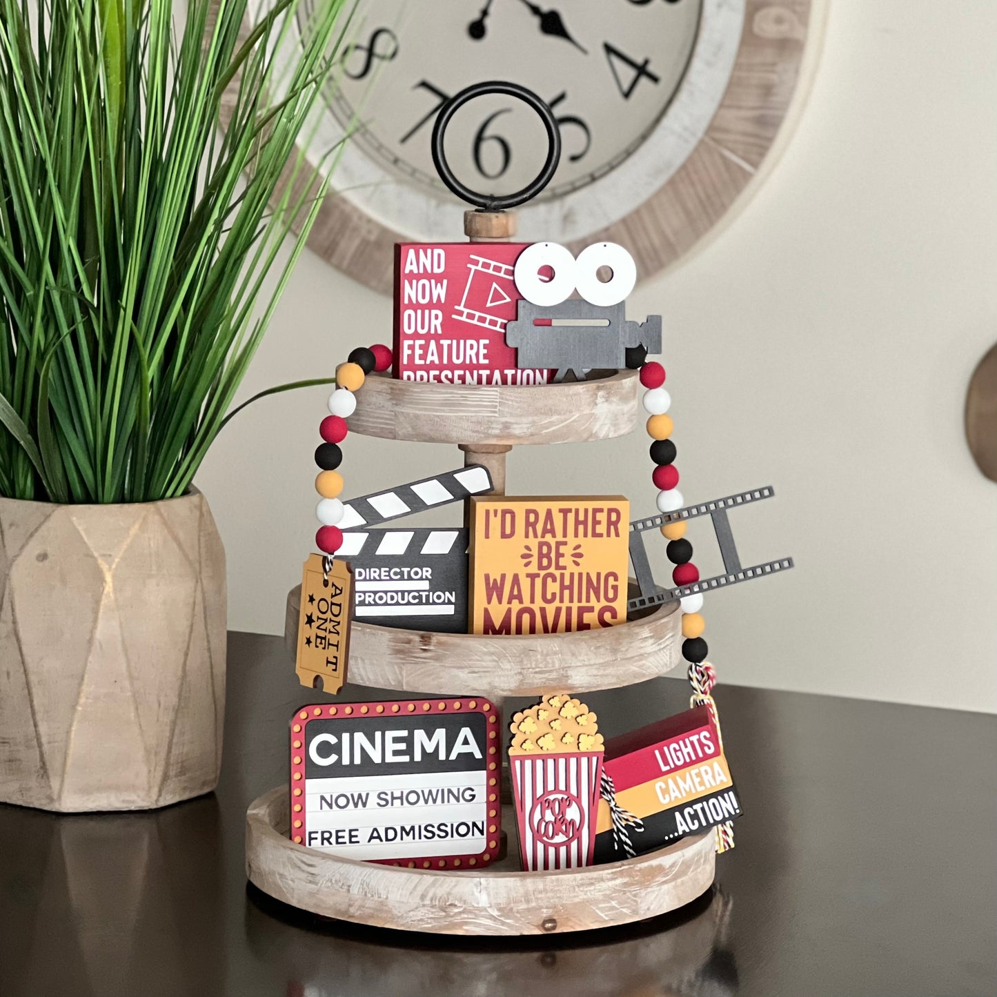 Movie/Cinema Themed Tiered Tray Decor Bundle
