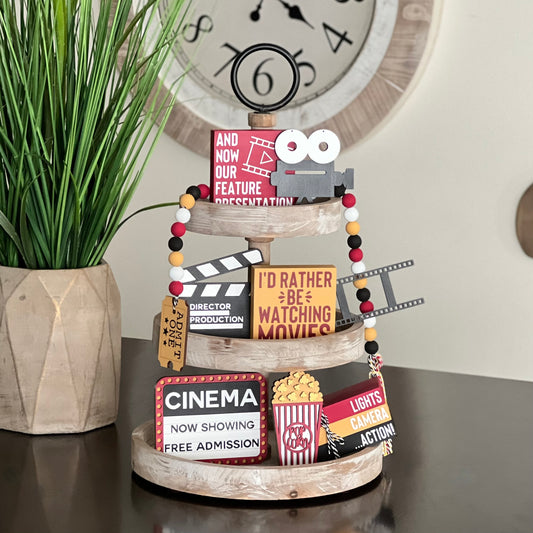 Movie/Cinema Themed Tiered Tray Decor Bundle