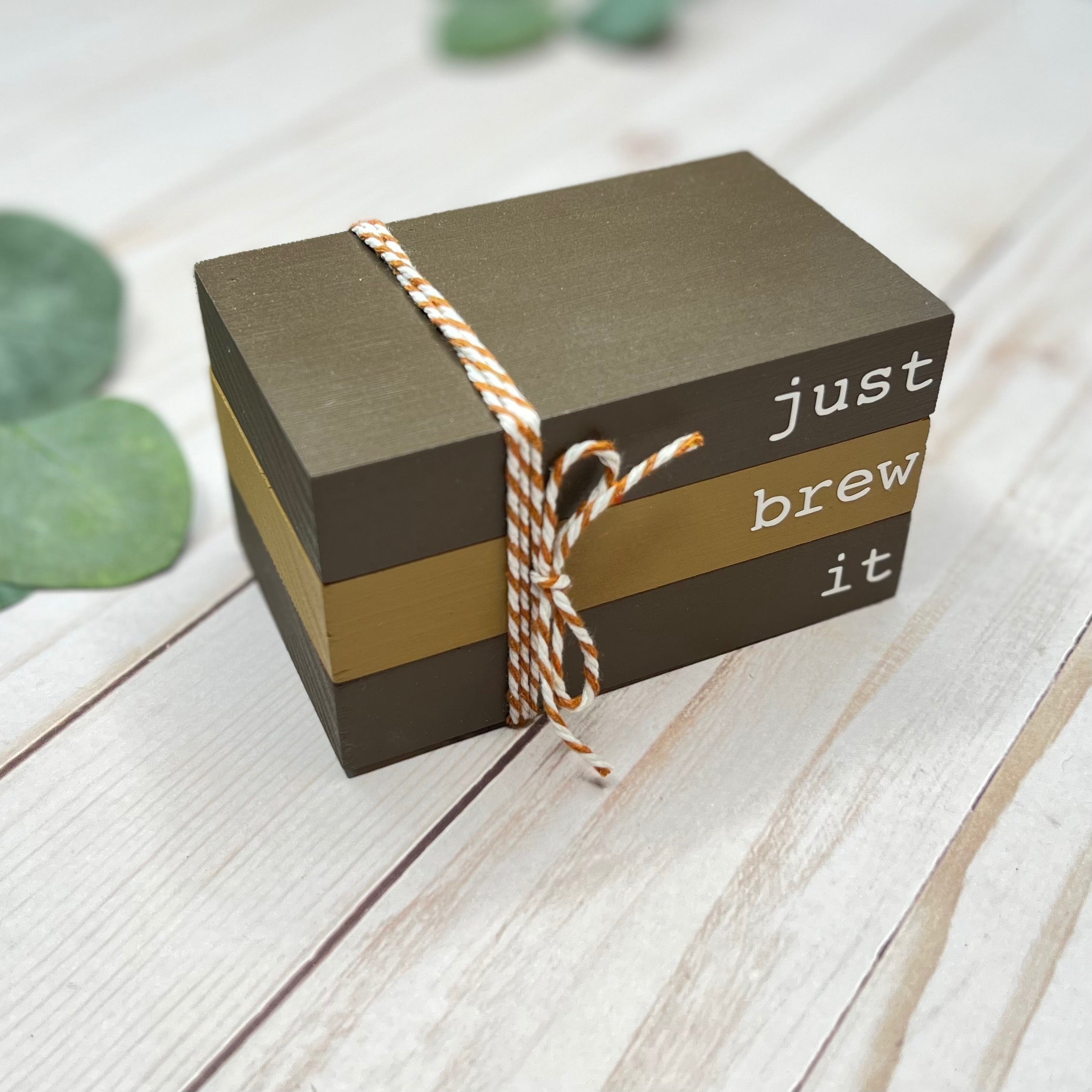 Coffee Themed Mini Wooden Books