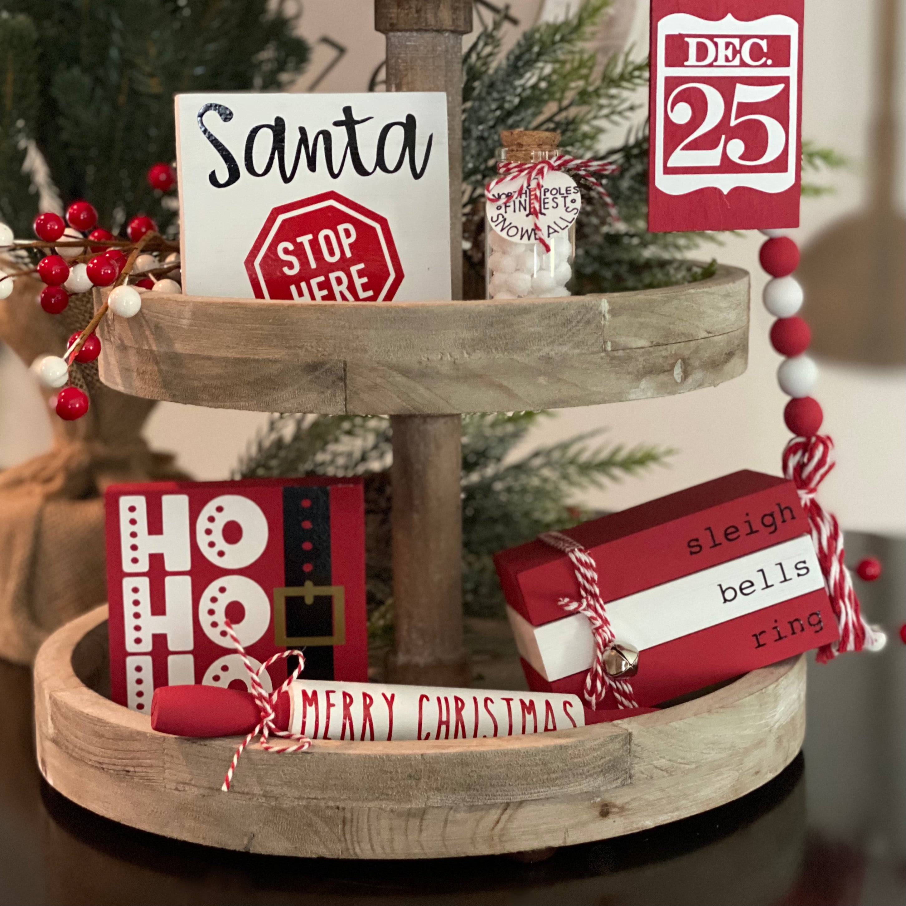 Christmas Themed Mini Wooden Books