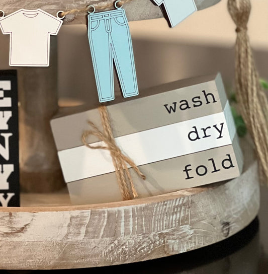 Laundry Themed Mini Wooden Books