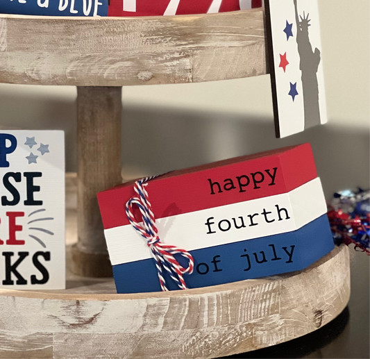 4th Of July Themed Mini Wooden Books