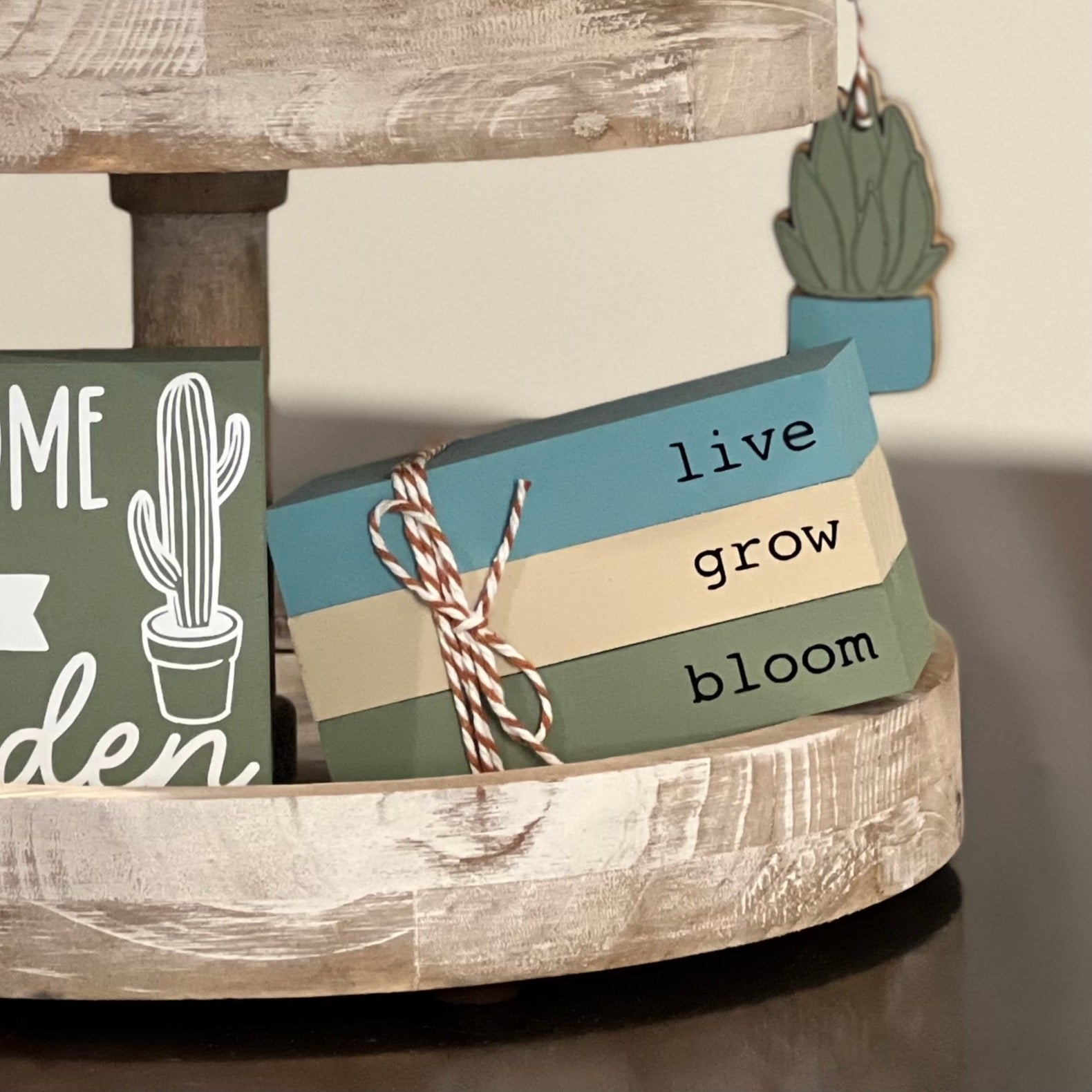 Plant/Succulent Themed Mini Wooden Books