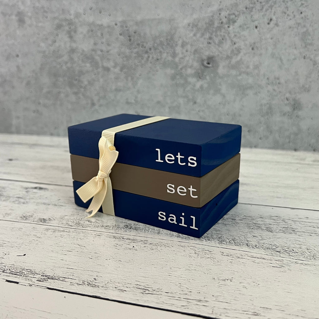 Nautical Themed Mini Wooden Books