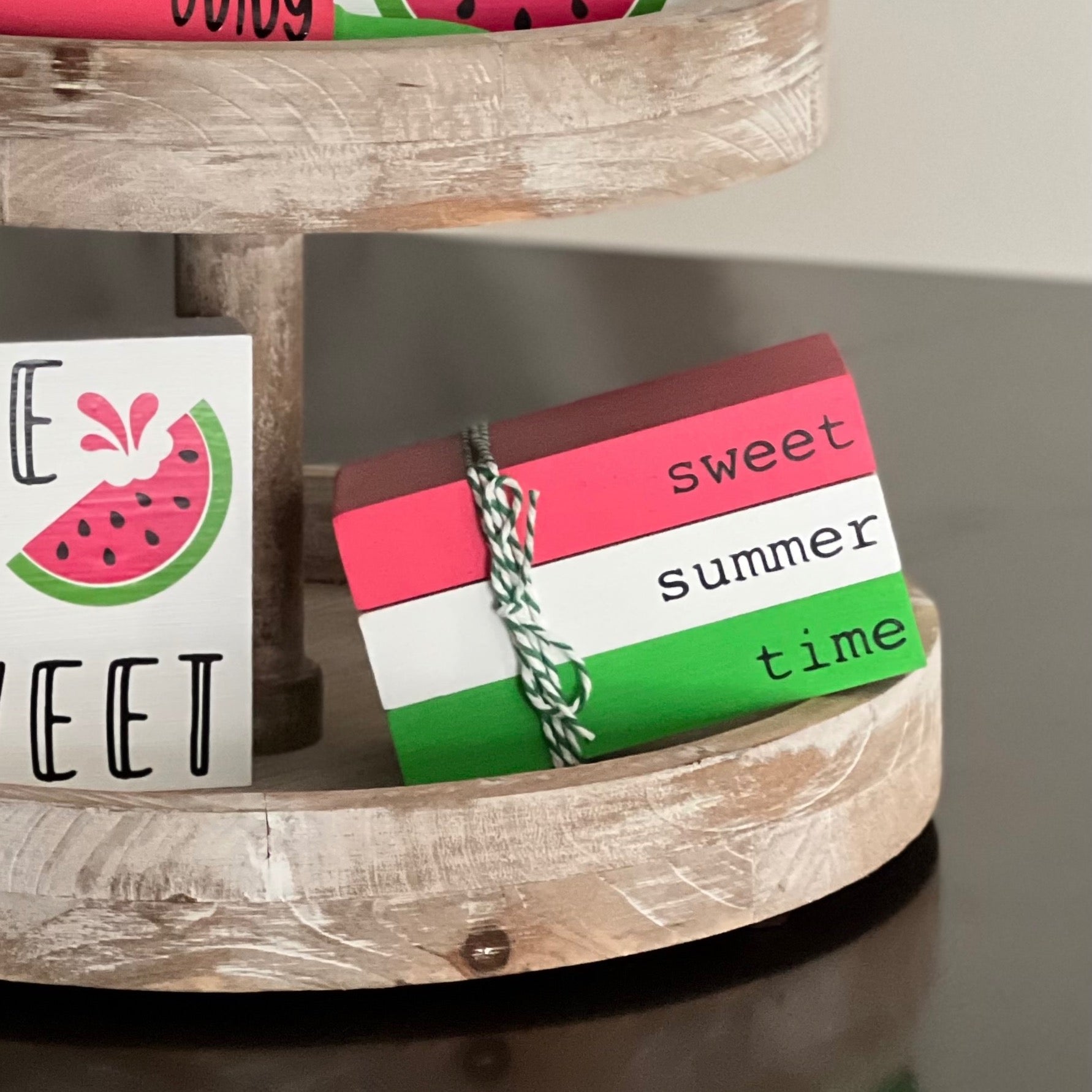 Watermelon Themed Mini Wooden Books