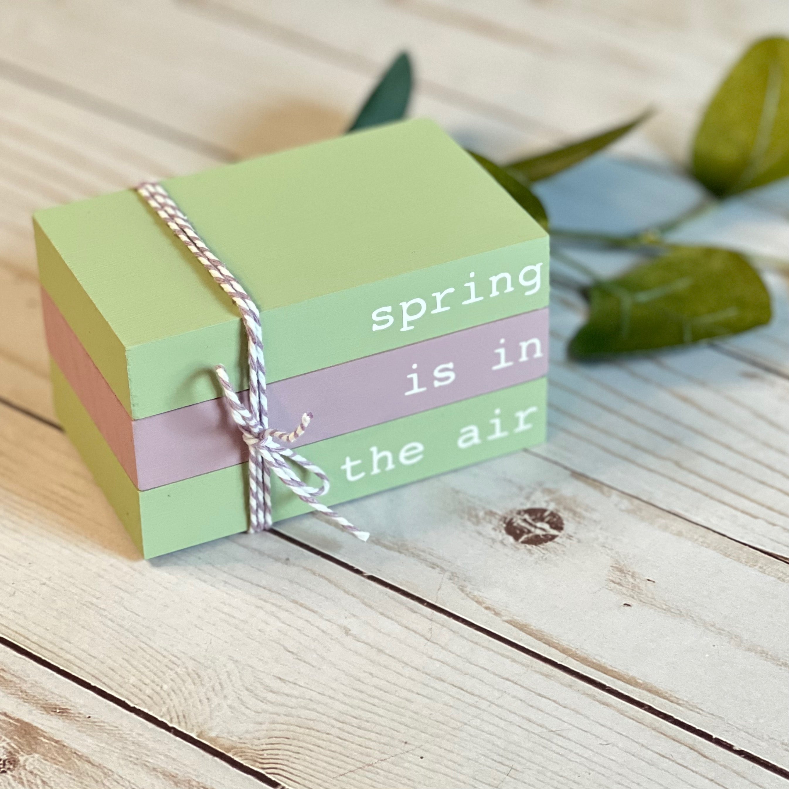 Spring Themed Mini Wooden Books