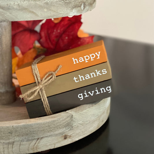 Thanksgiving Themed Mini Wooden Books