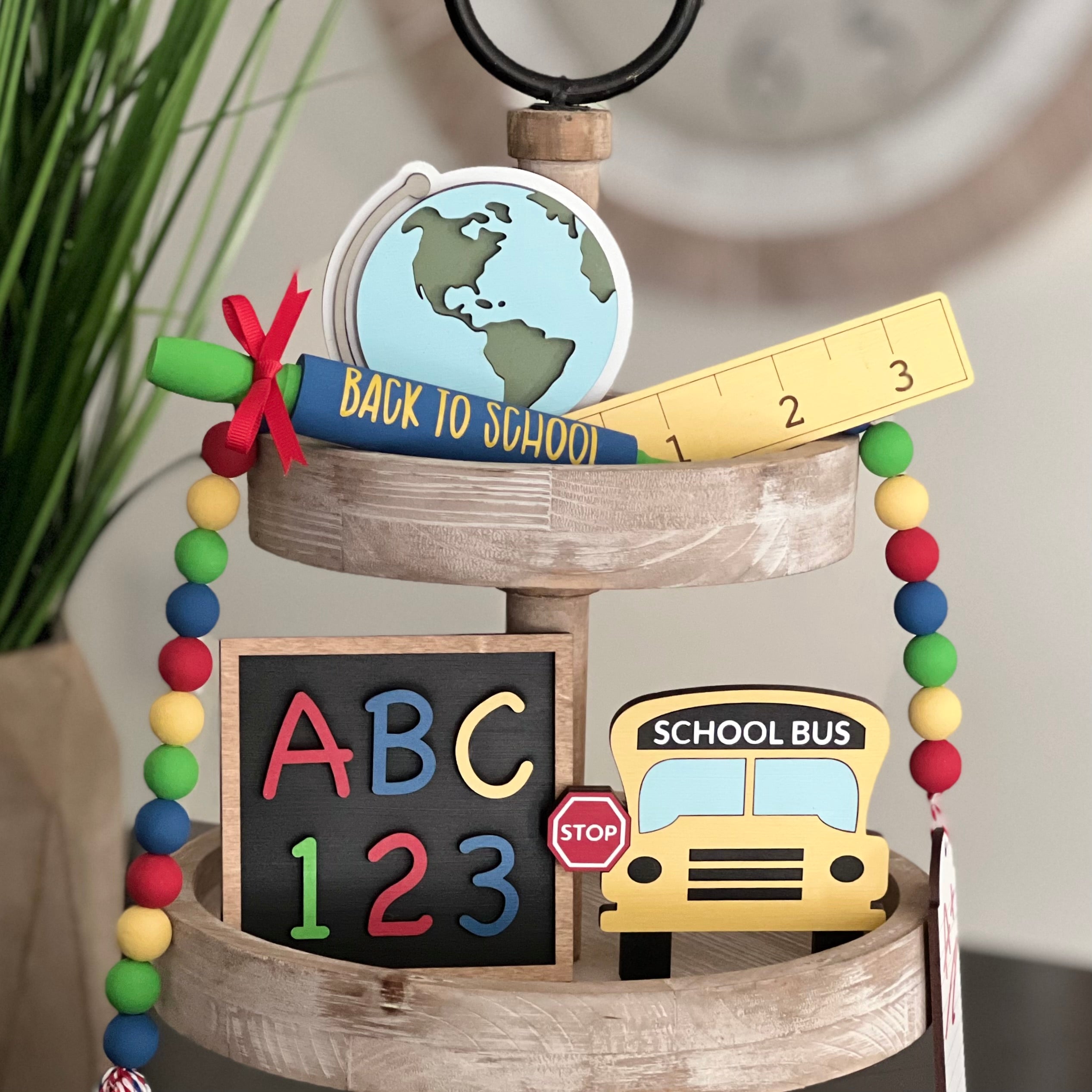 Back To School Themed Tiered Tray Decor Bundle