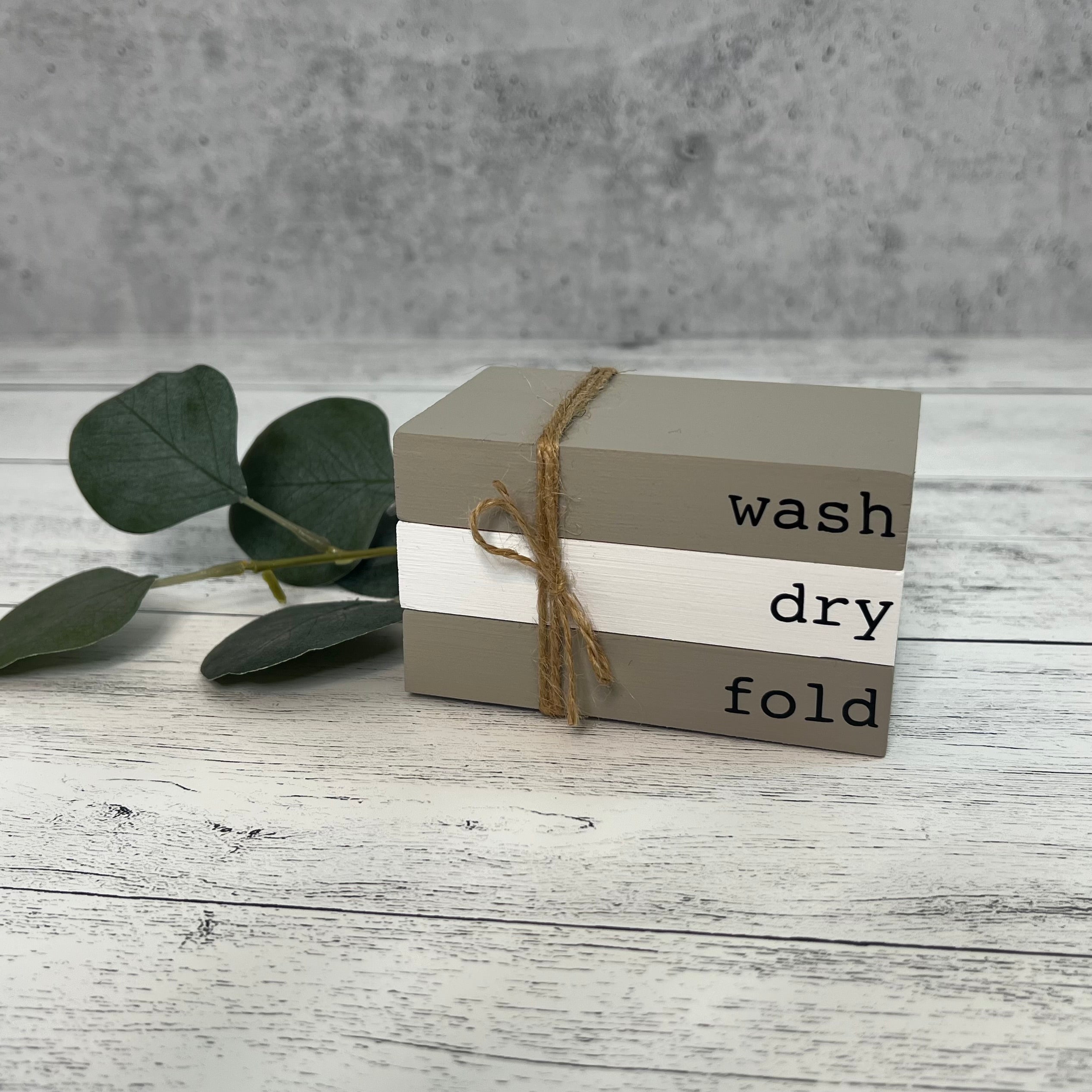 Laundry Themed Mini Wooden Books