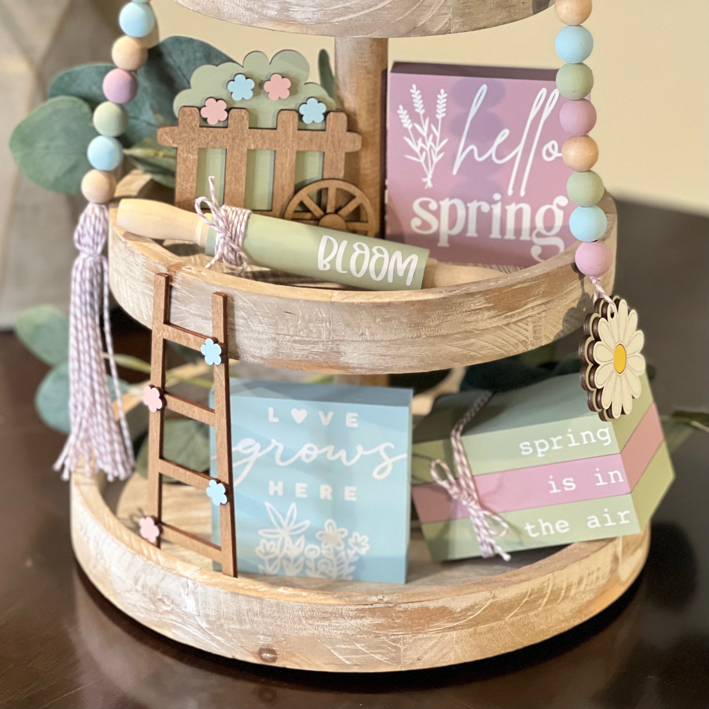 Spring Tiered Tray Decor Bundle