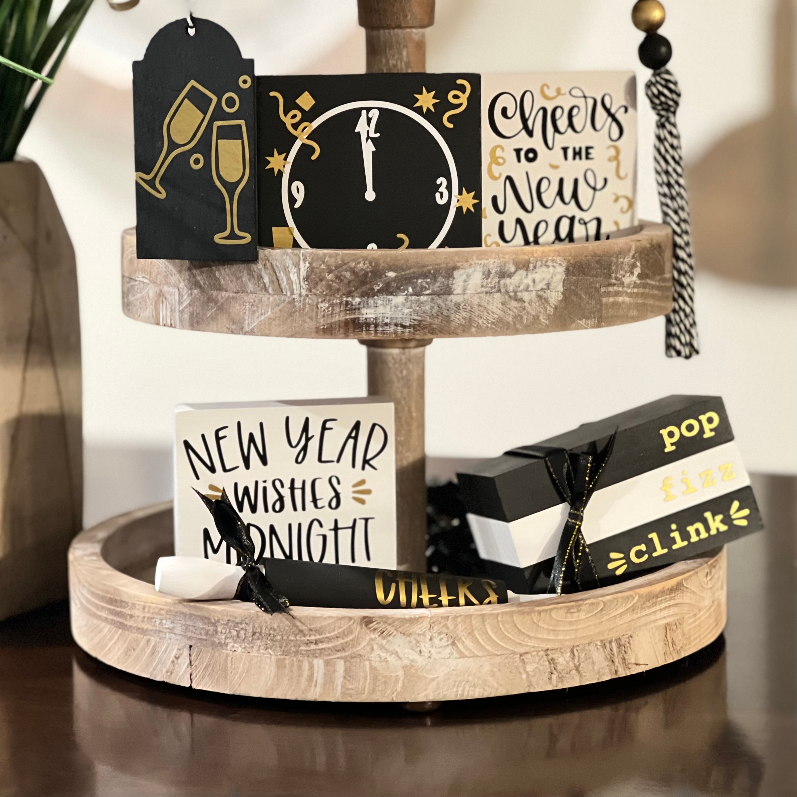 New Years Tiered Tray Decor Bundle