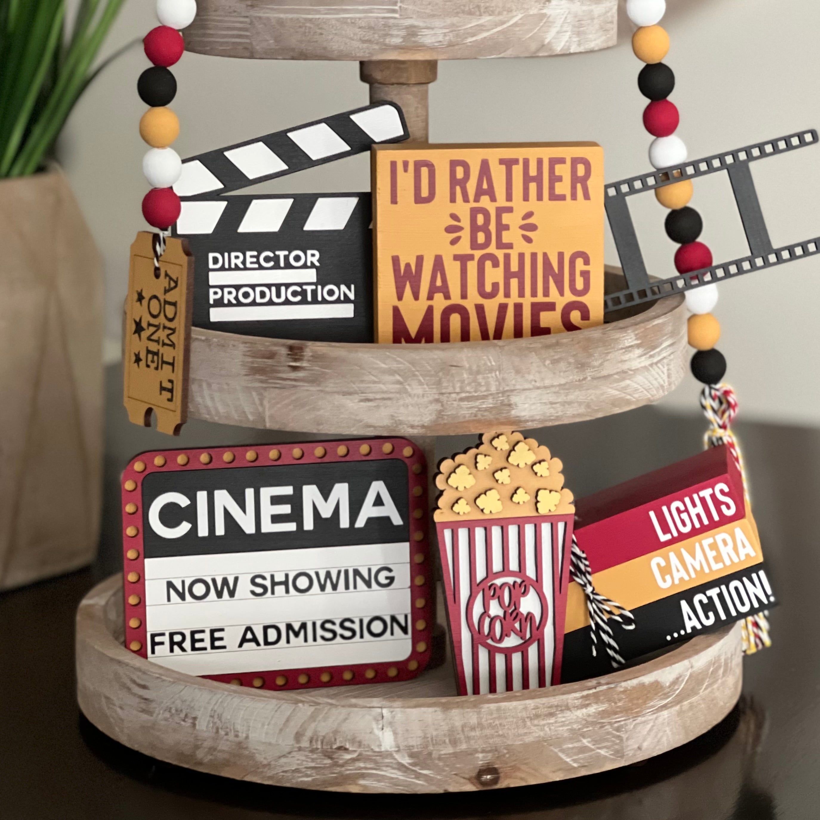 Movie/Cinema Themed Tiered Tray Decor Bundle
