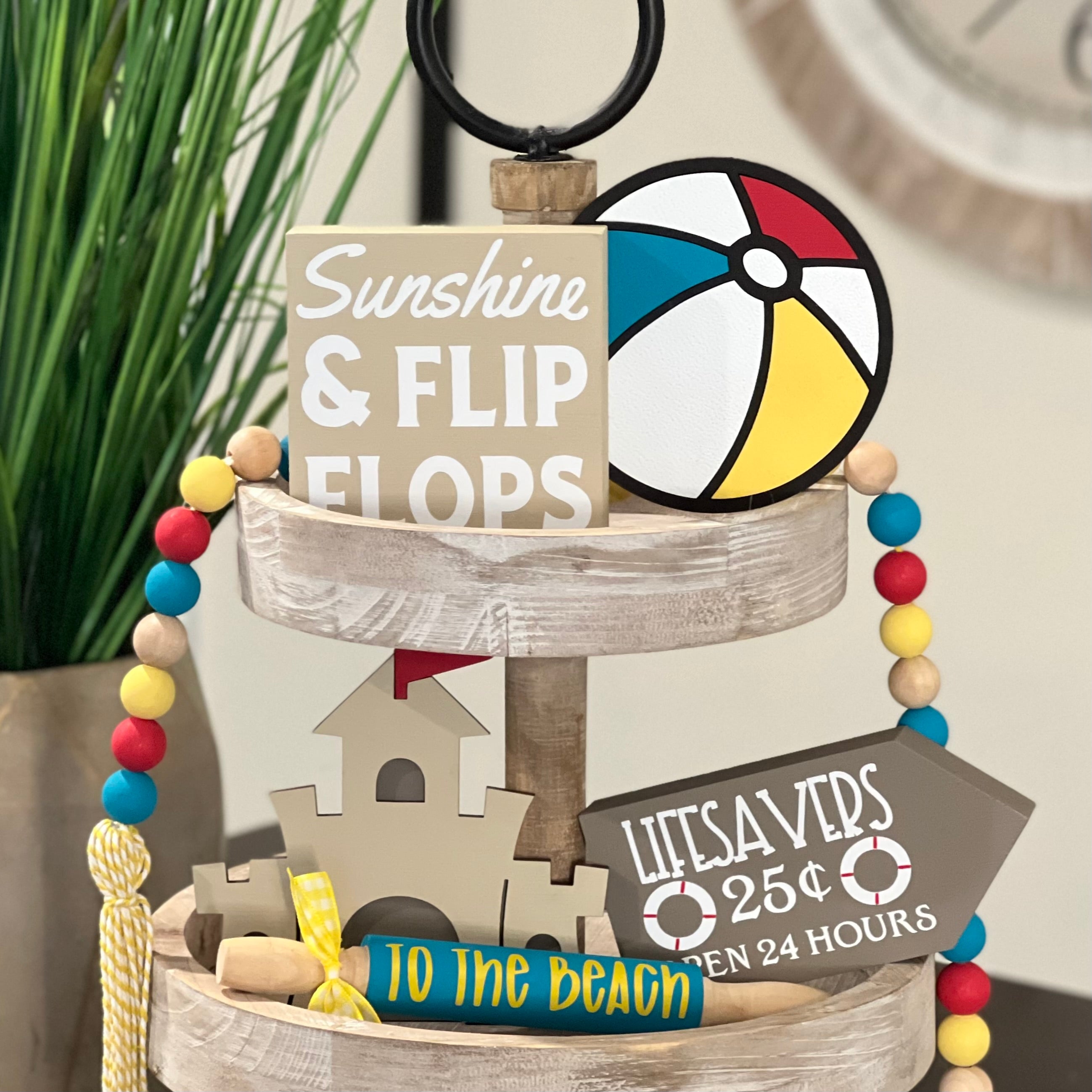Beach Themed Tiered Tray Decor Bundle