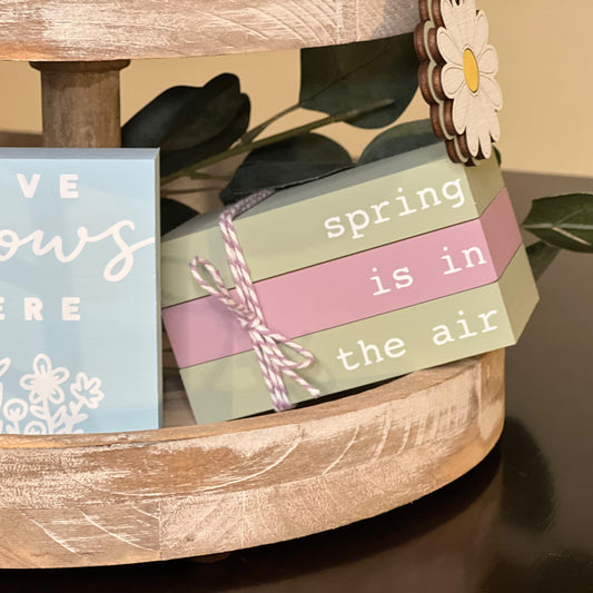 Spring Themed Mini Wooden Books