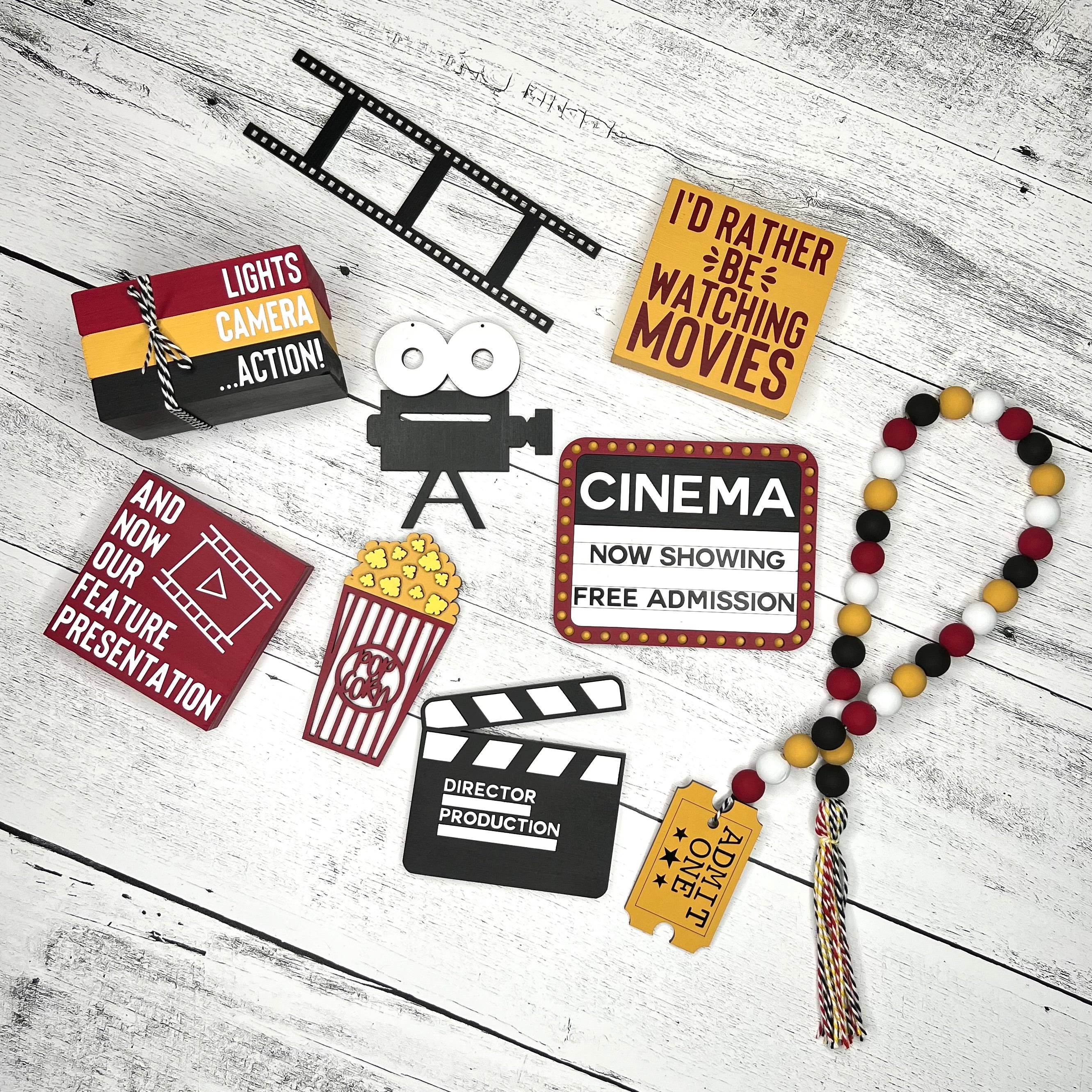 Movie/Cinema Themed Tiered Tray Decor Bundle