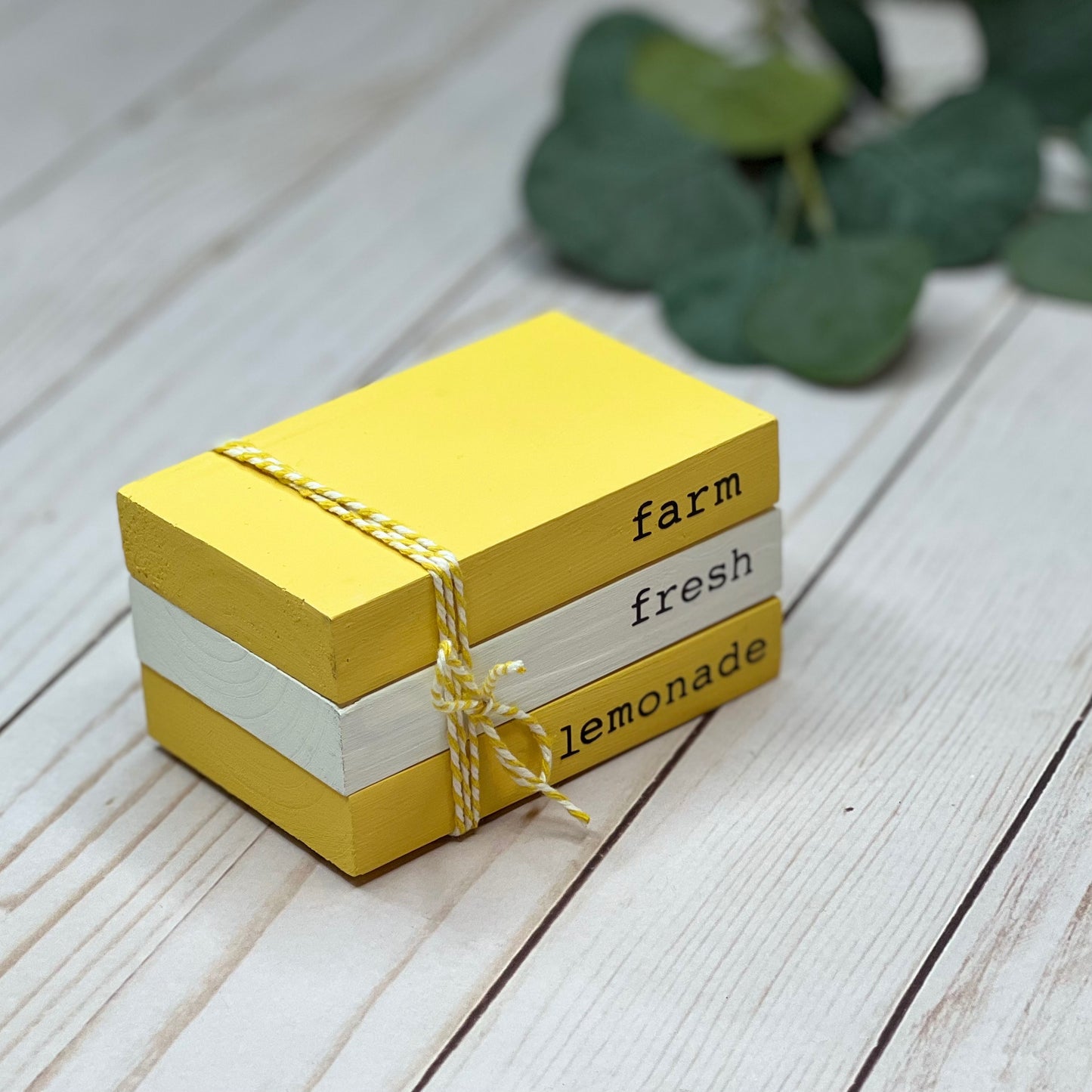 Lemon Themed Mini Wooden Books