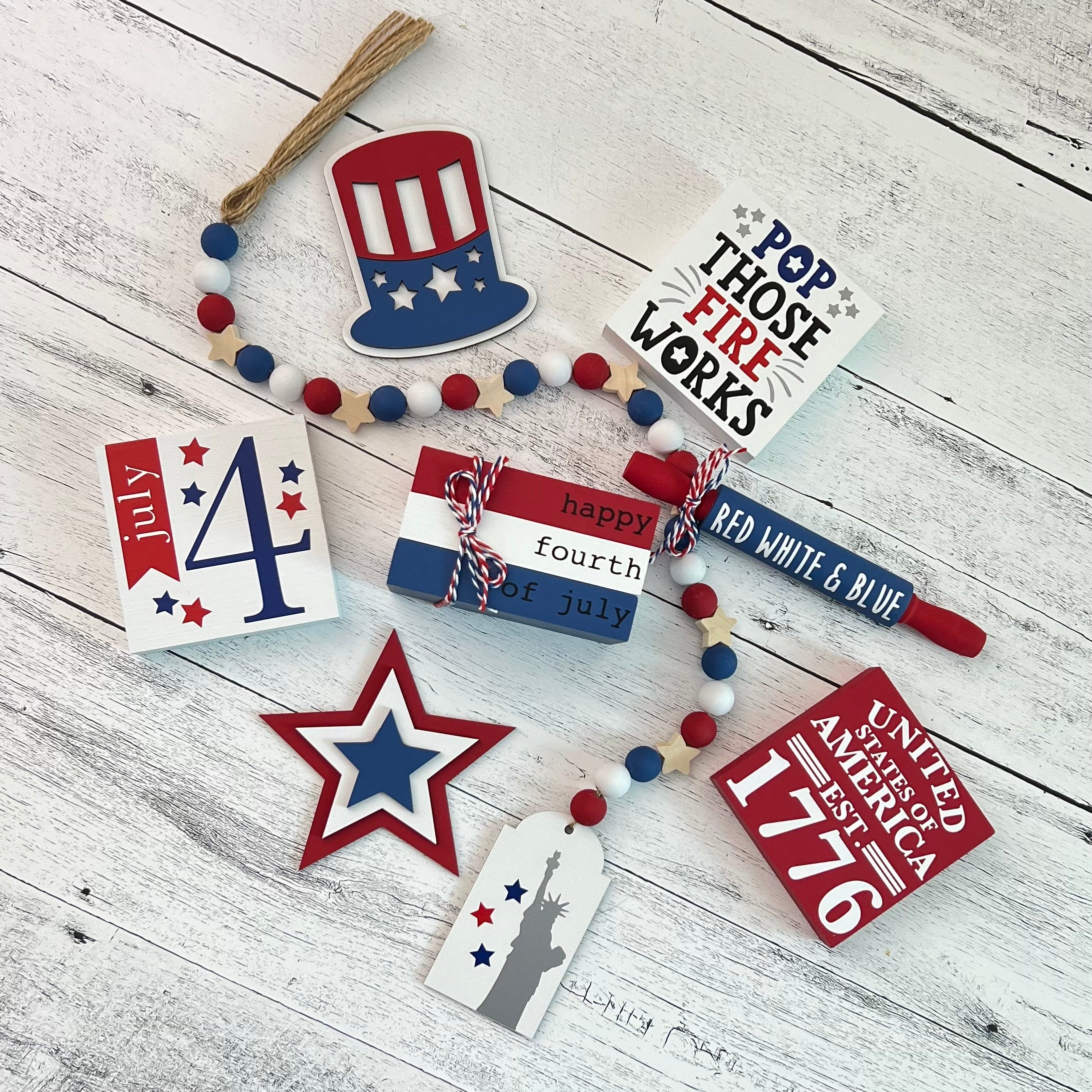 4th Of July Tiered Tray Decor Bundle