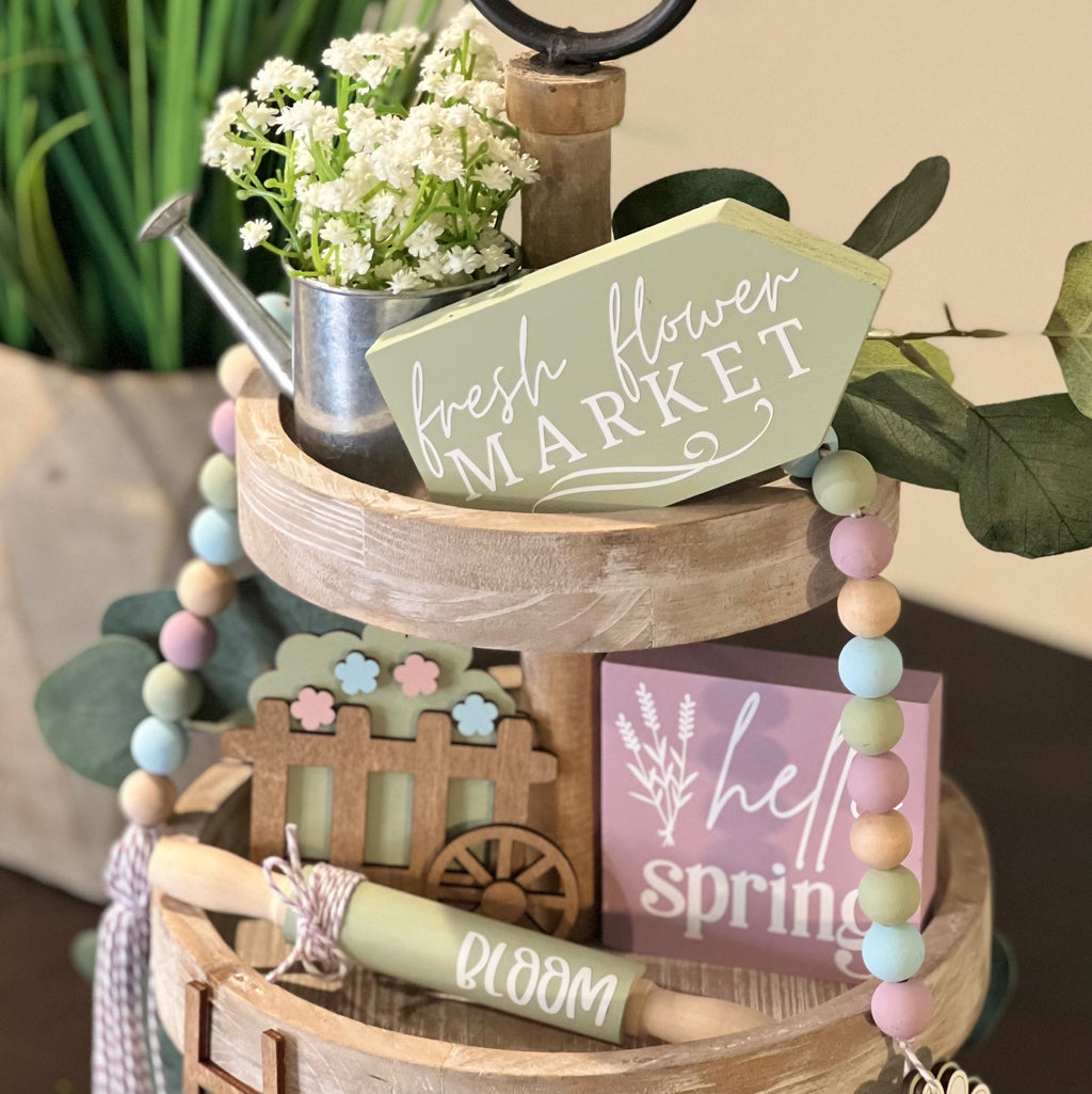 Spring Tiered Tray Decor Bundle