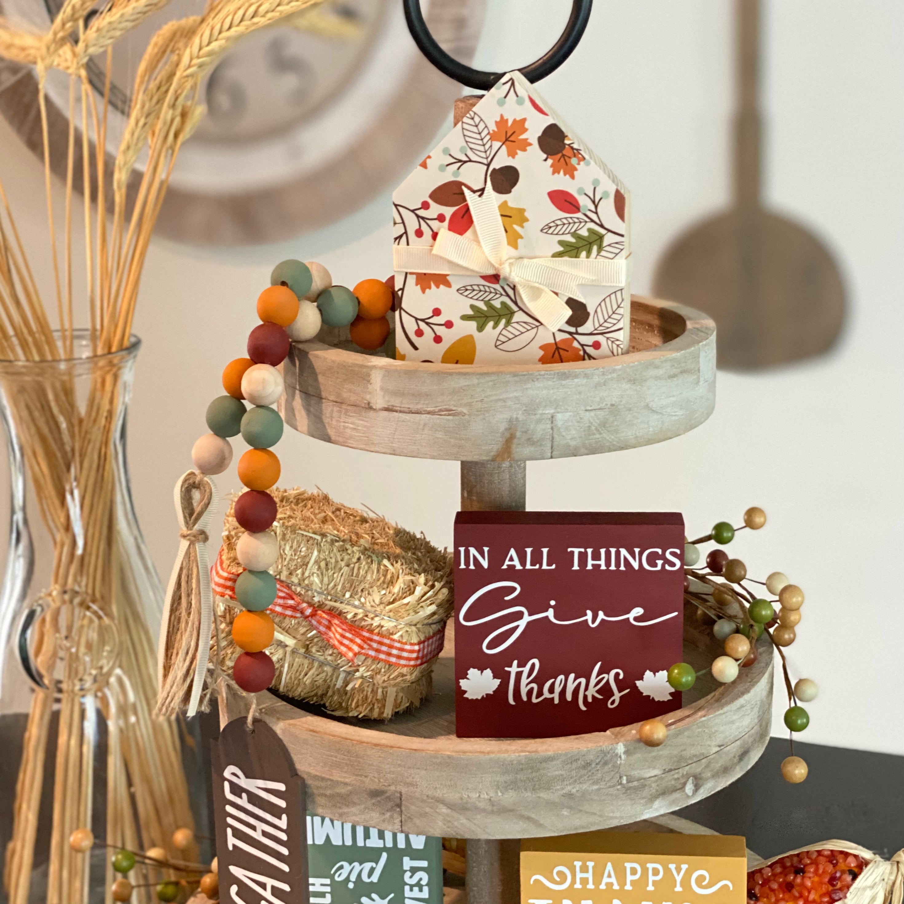 Thanksgiving Themed Tiered Tray Decor Bundle