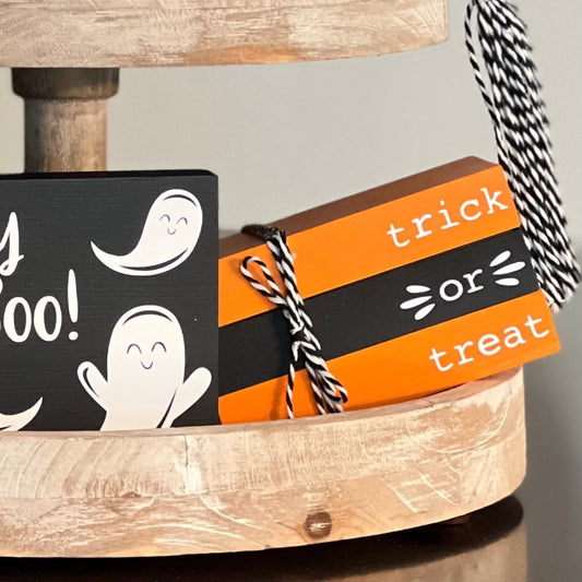 Classic Halloween Themed Mini Wooden Books