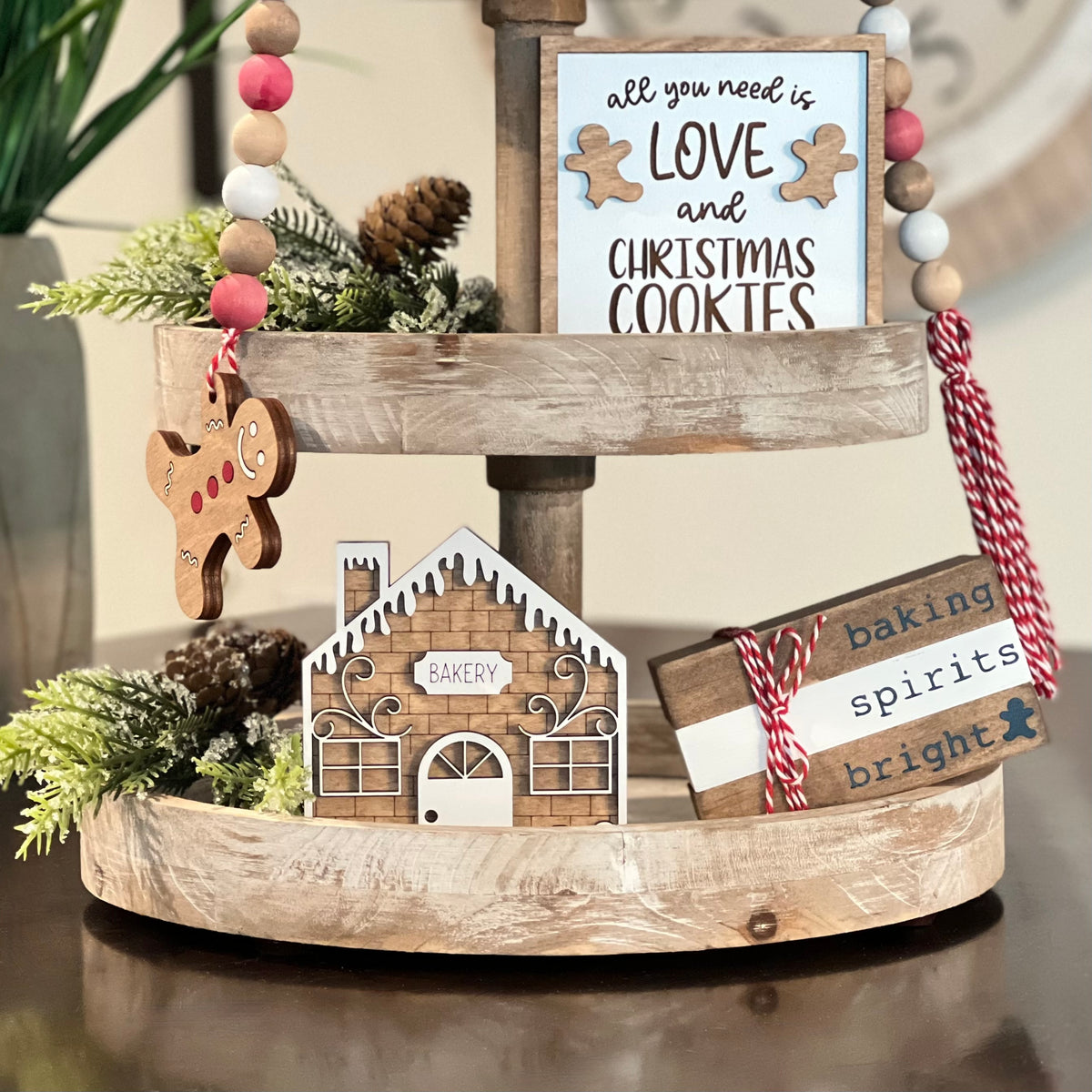 Gingerbread Book Display Gingerbread Themed Mini Wooden Books – Wintuck Home