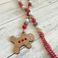 Gingerbread Themed Wooden Bead Garland