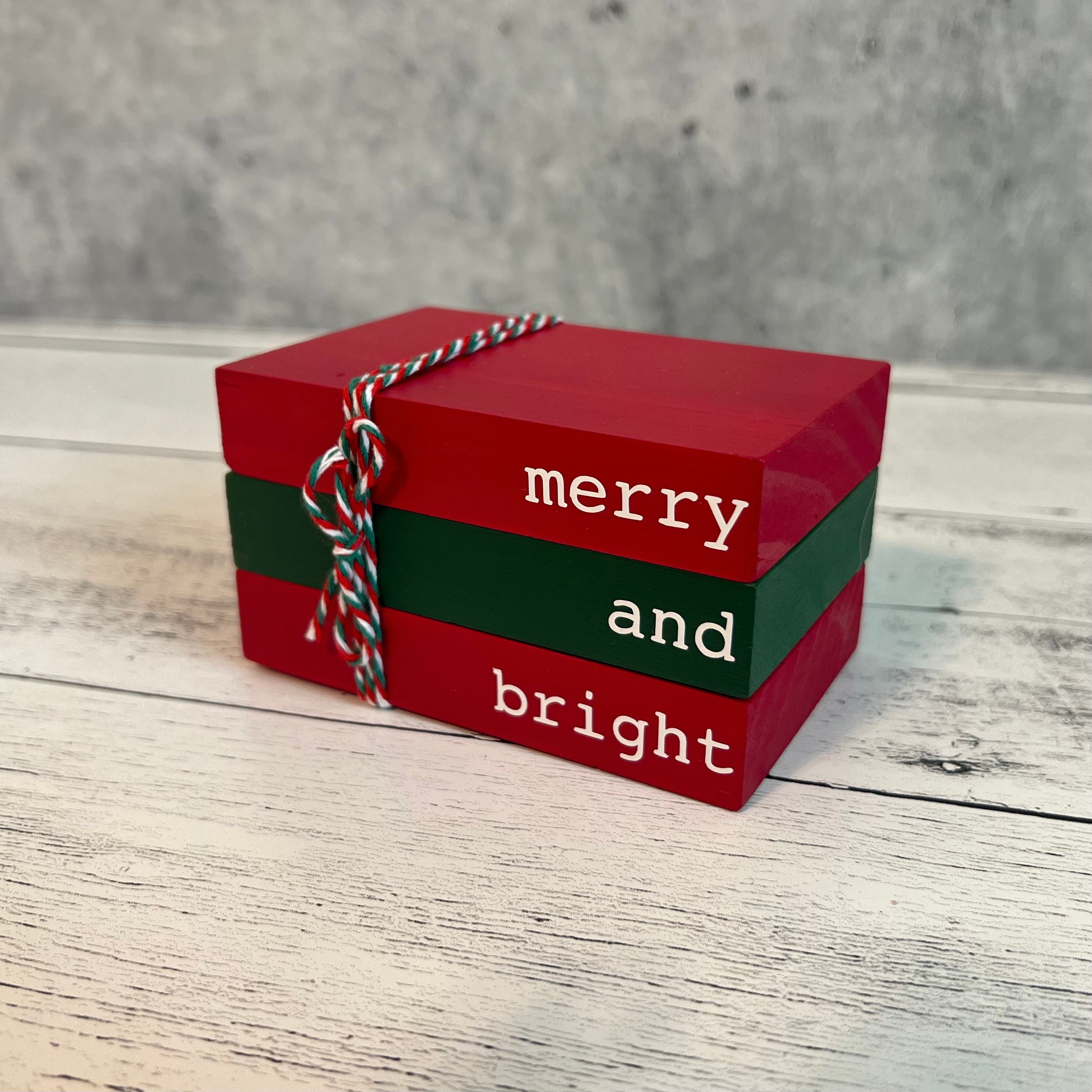Timeless Christmas Themed Mini Wooden Books