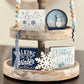 Winter-Snow Themed Tiered Tray Decor Bundle