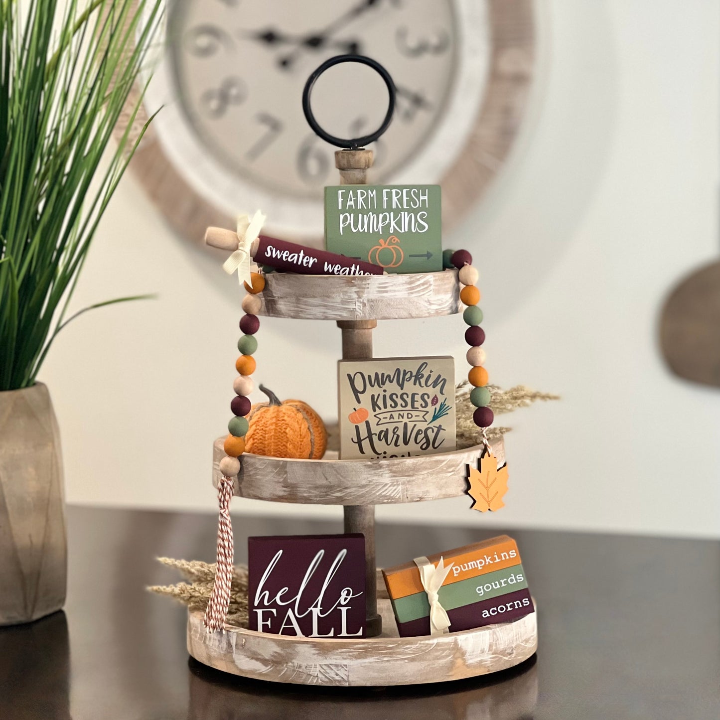 Fall/Autumn Themed Tiered Tray Decor Bundle