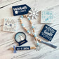 Winter-Snow Themed Tiered Tray Decor Bundle