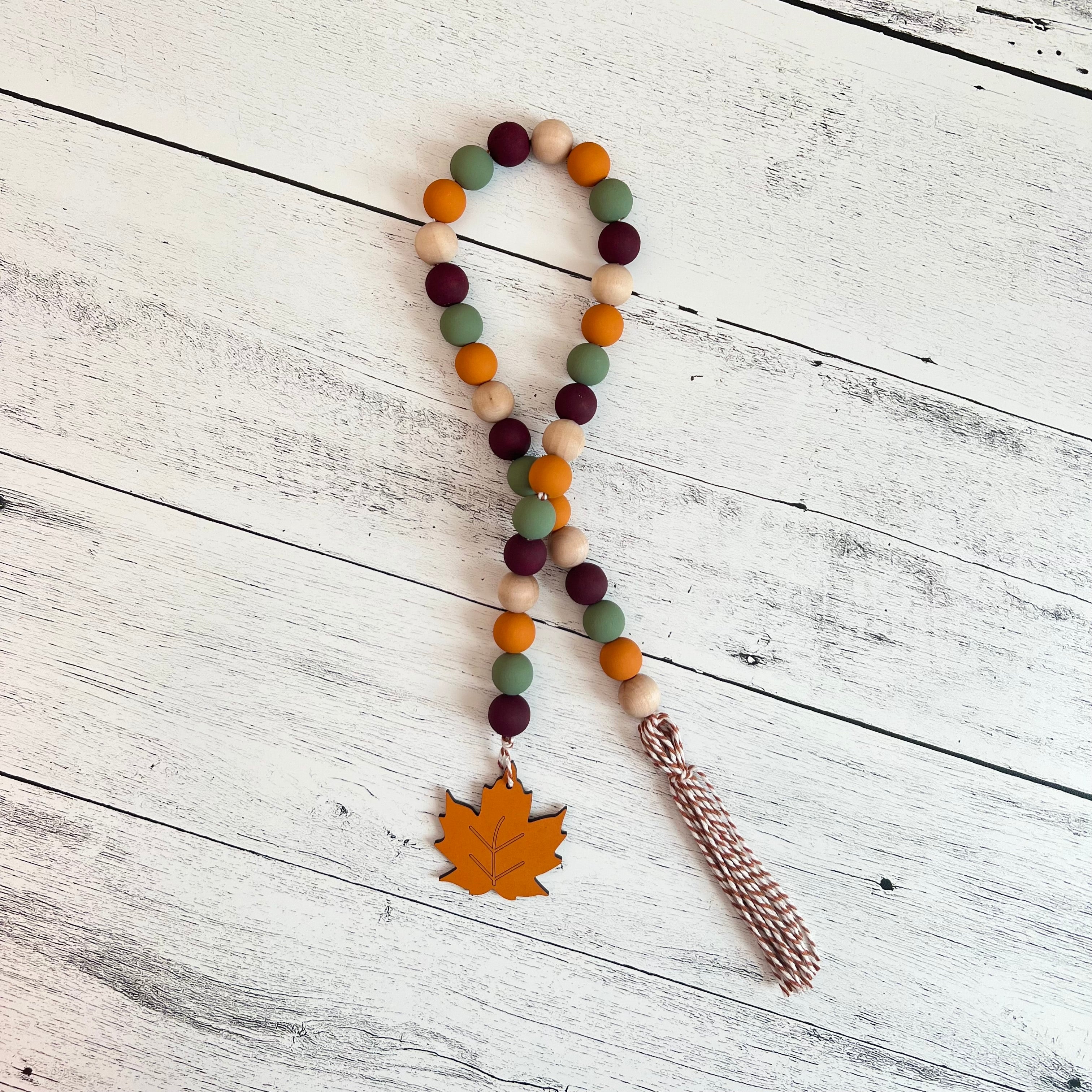 Fall Themed Wooden Bead Garland