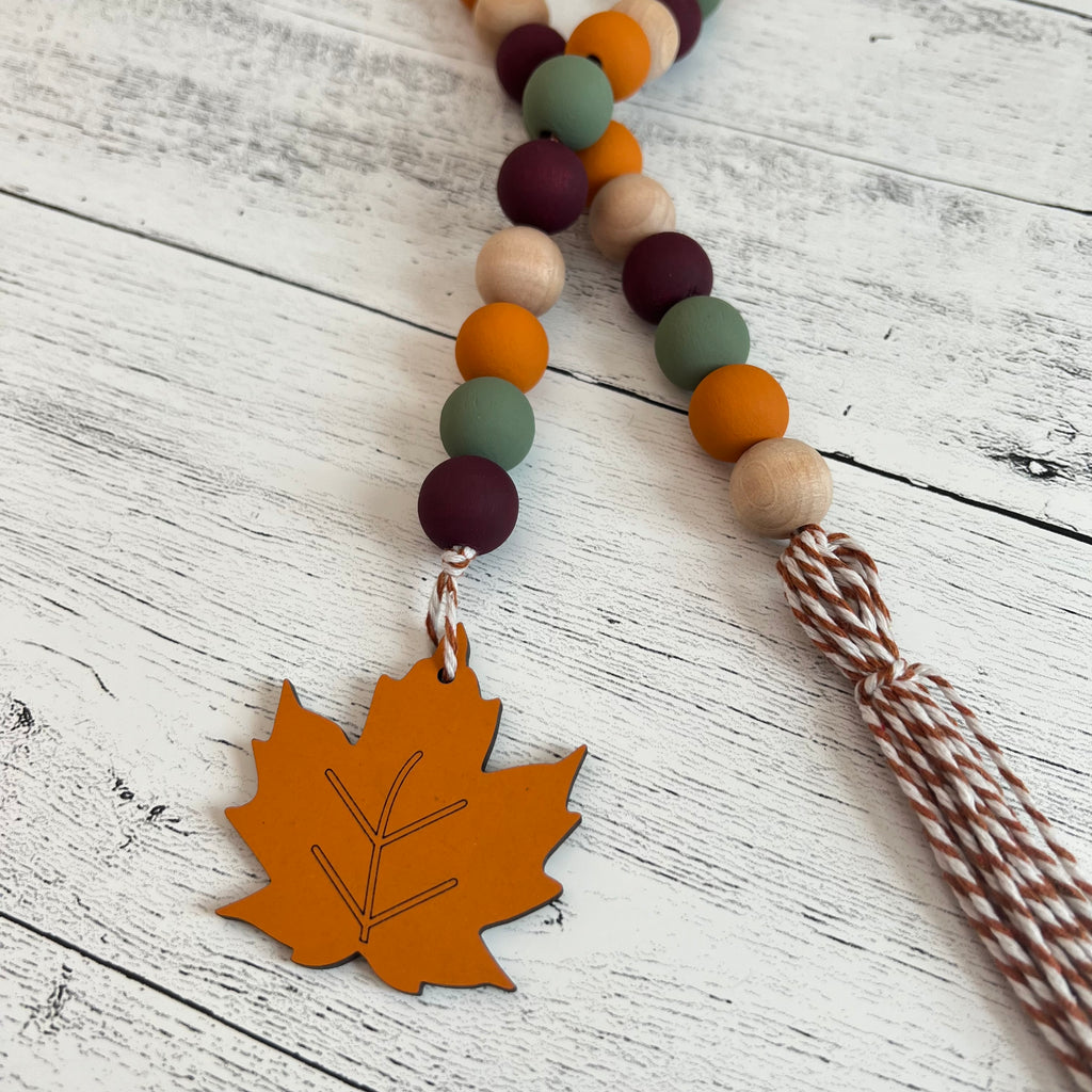 Fall Themed Wooden Bead Garland