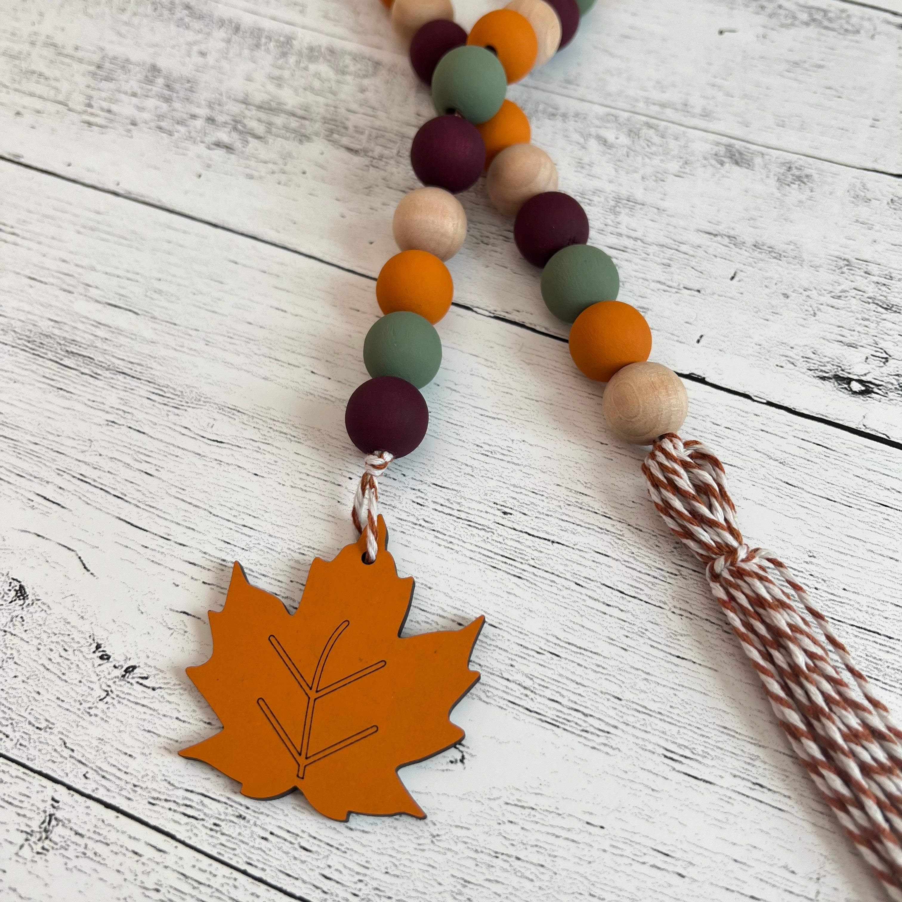 Fall Themed Wooden Bead Garland