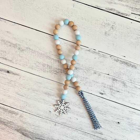 Winter/Snow Themed Wooden Bead Garland