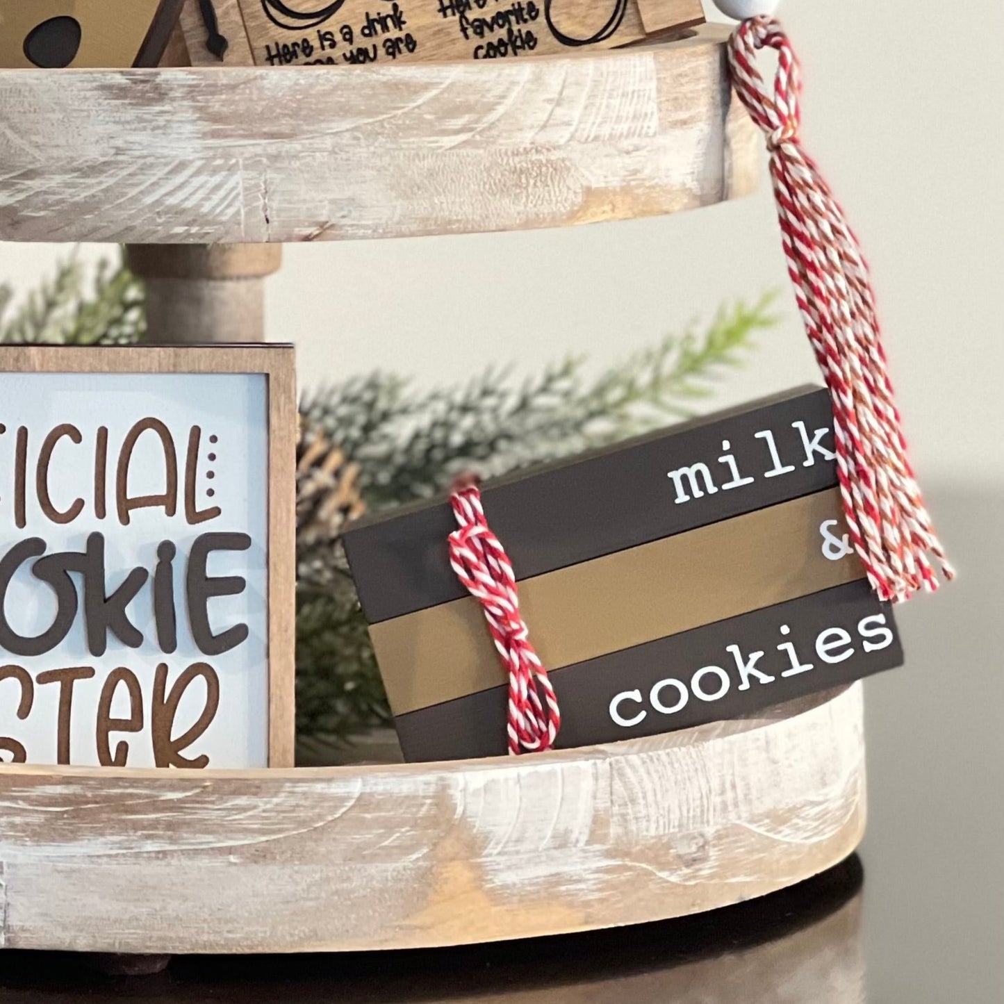 Milk & Cookies Themed Mini Wooden Books