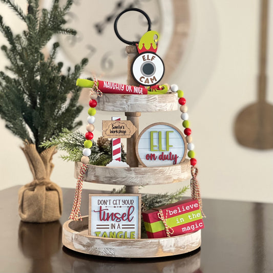 Elf Themed Tiered Tray Decor Bundle